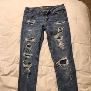 skinny ripped american eagle jeans